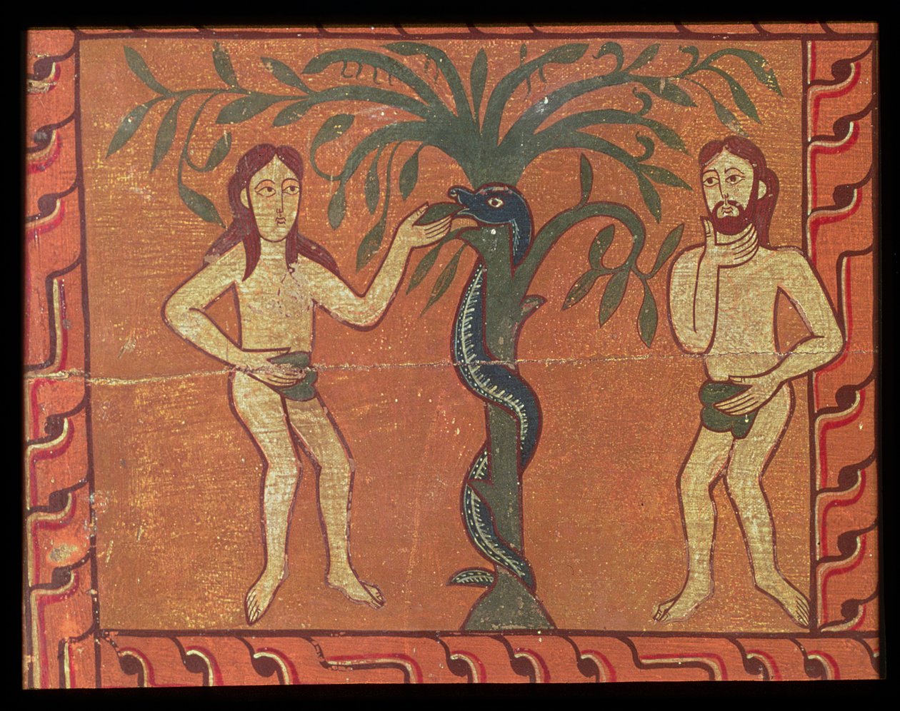 Ádám és Éva, a Sagars műalkotásból (tempera a panelen) alkotó: Spanish School