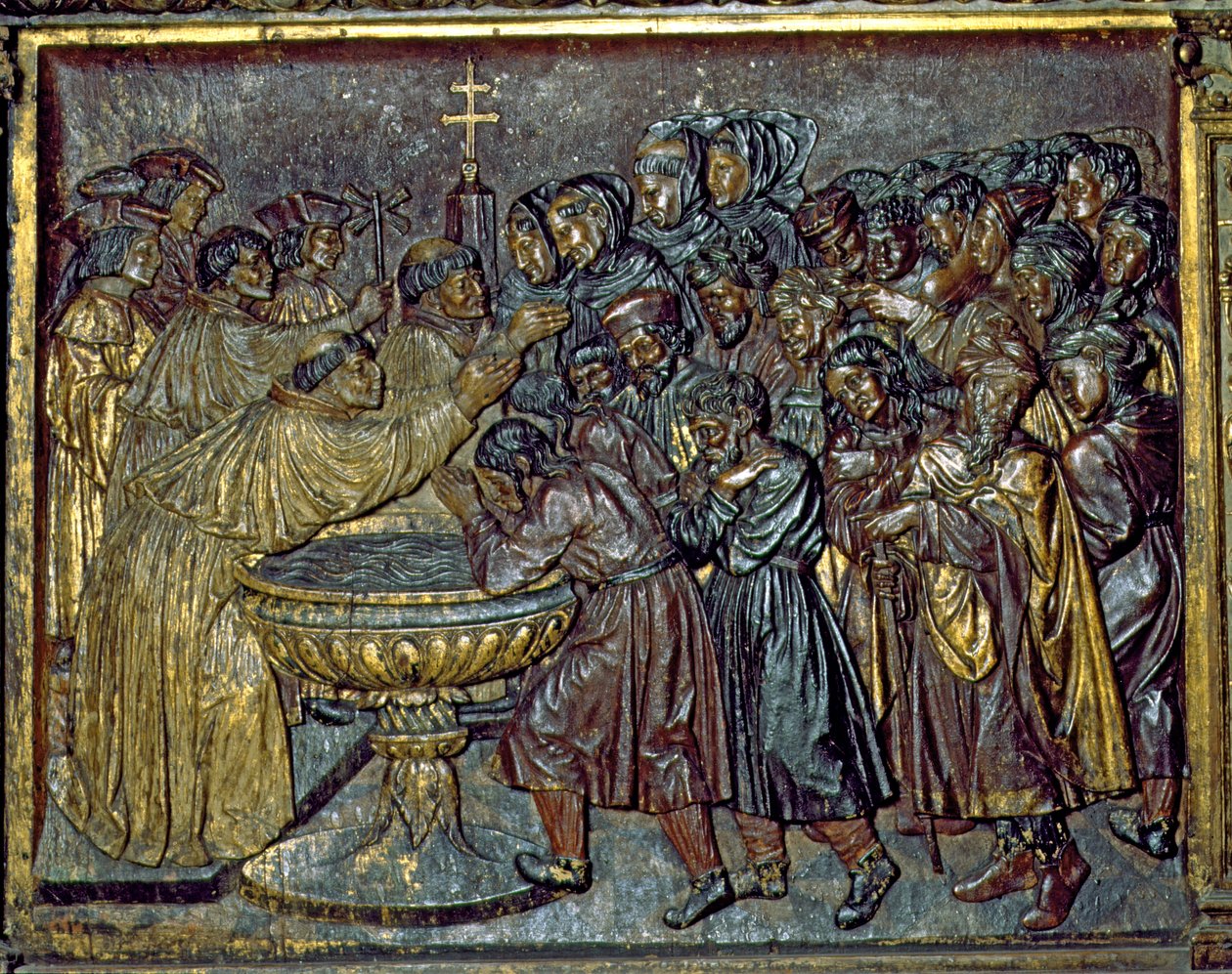 A mórok keresztsége, Felipe Bigarny (1475-1543), Capilla Real, Granada, Andalúzia, Spanyolország alkotó: Spanish School