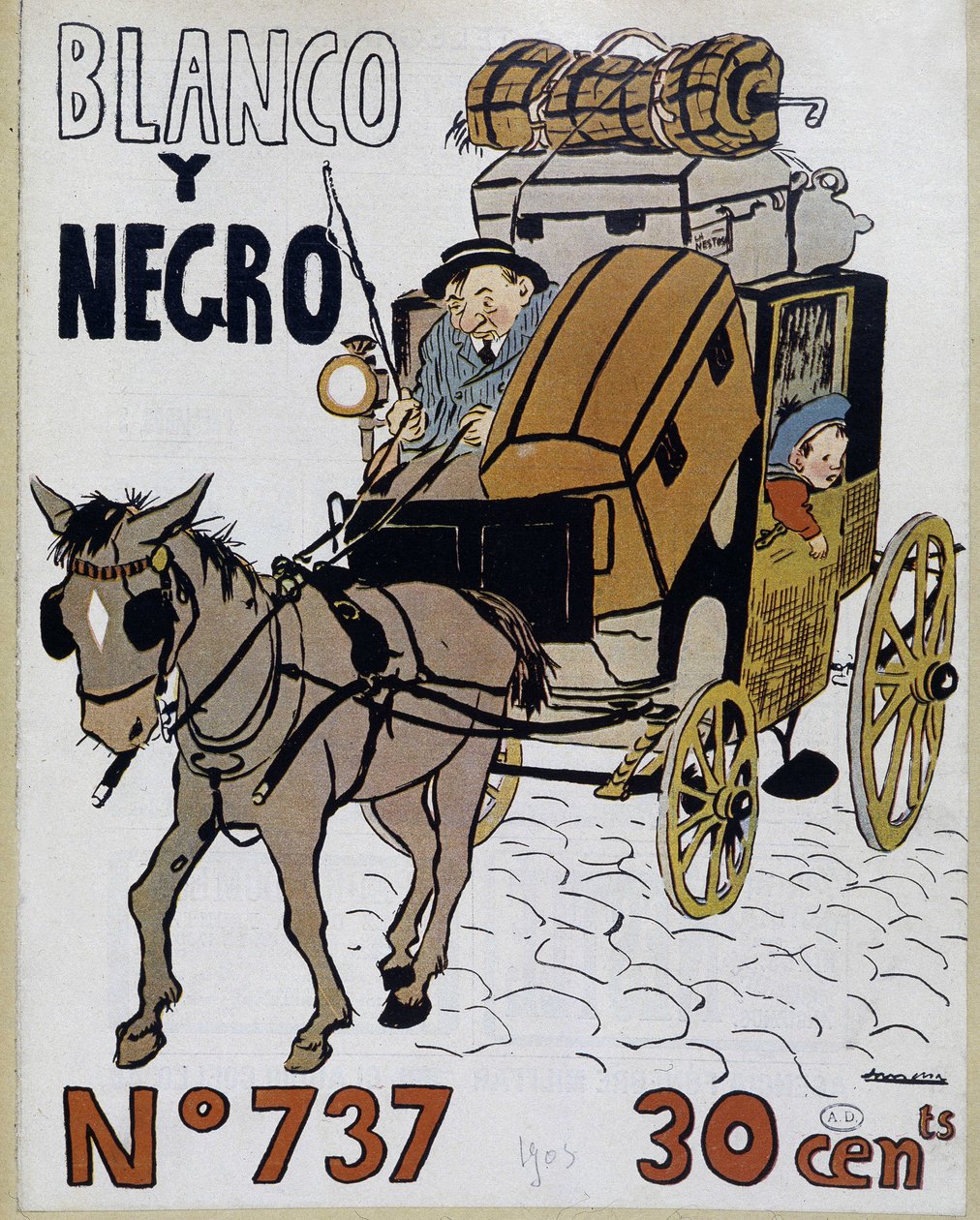 Caleche - a „Blanco y negro” borítója, 737. sz alkotó: Spanish School