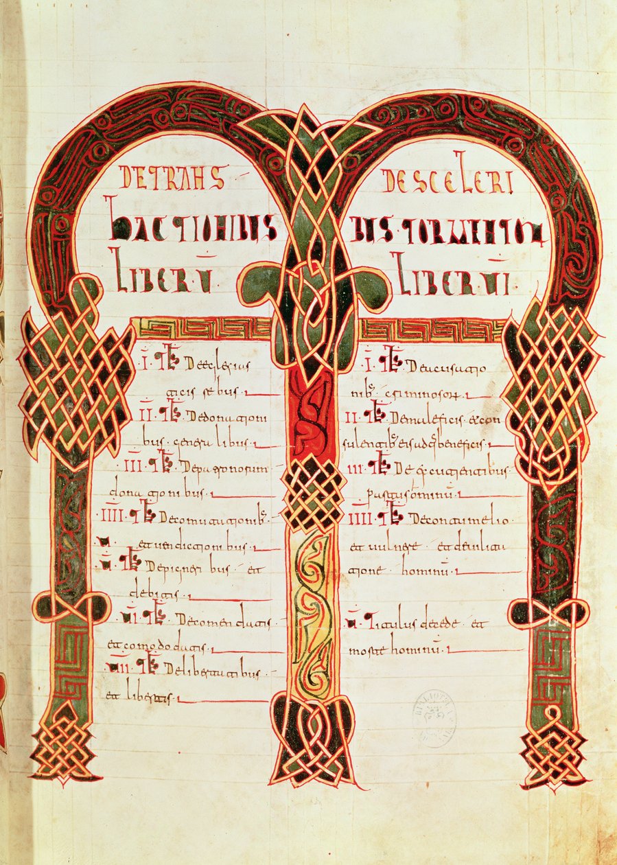 Canon táblázatok az Eurico Codexből, 476 körül (vellum) alkotó: Spanish School