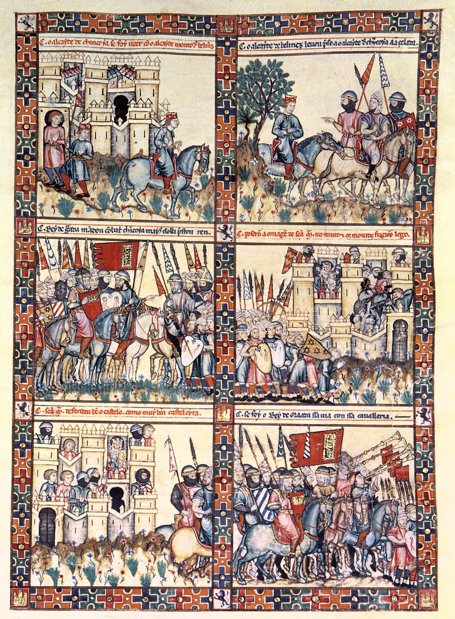 Cantiga 187, a Szűzanya csodáit elbeszélő 420 zenei kompozíció egyike, galíciai X. Alfonso „a Bölcs” számára (1221-84) íródott (vellum) alkotó: Spanish School