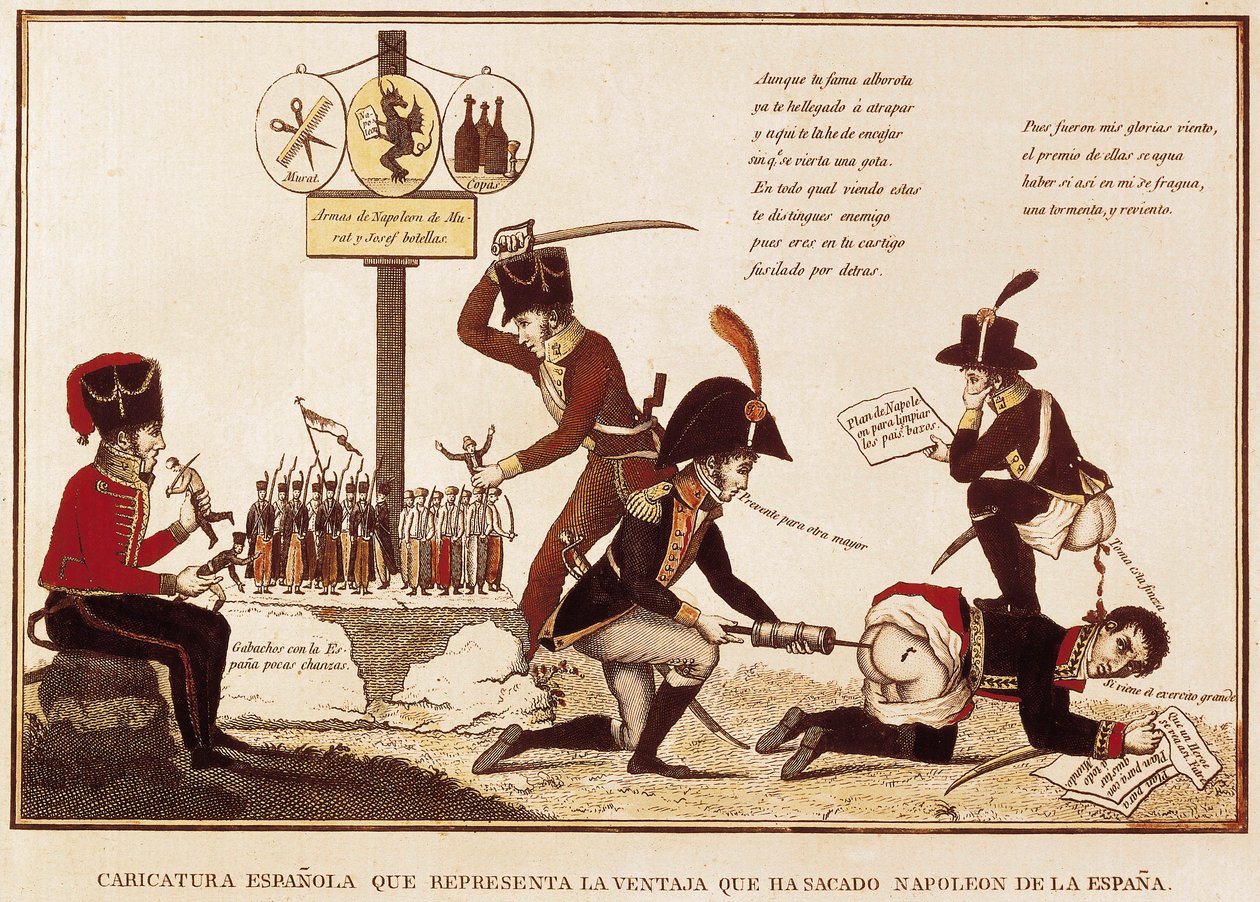 Karikatúra Napóleon Bonaparte (1769-1821) spanyolországi előnyeiről alkotó: Spanish School