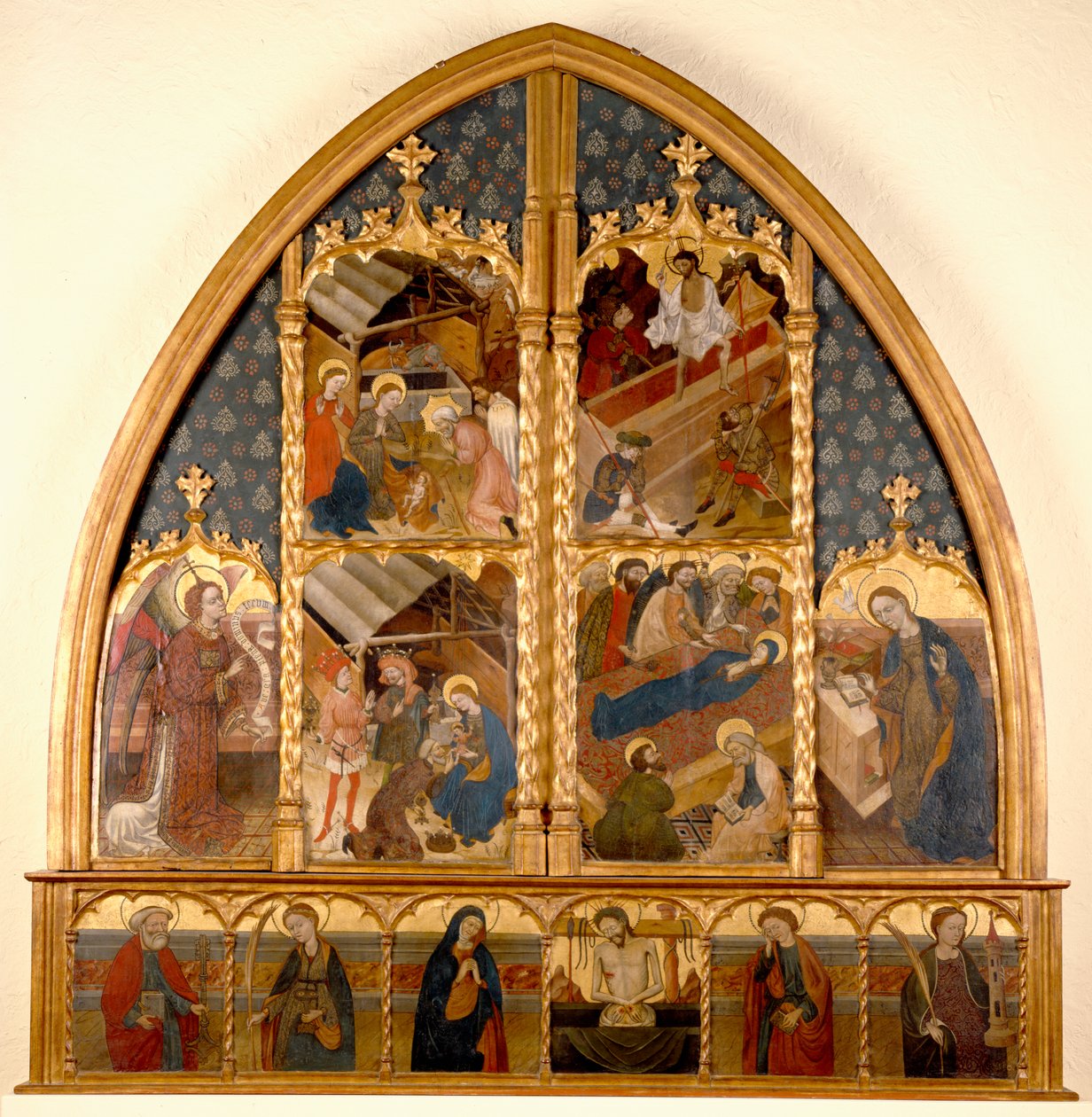 Katalóniai oltárkép, 145080 (tempera és aranylevél a panelen) alkotó: Spanish School