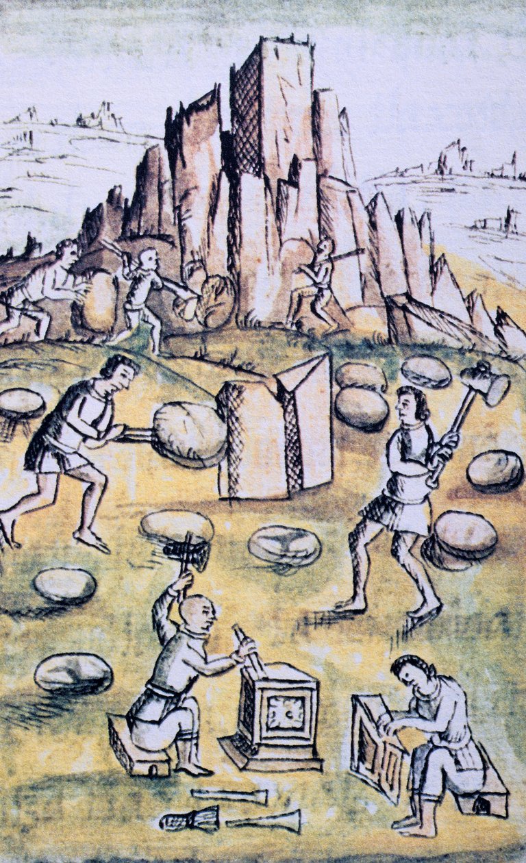 Mexikó meghódításának kódexe: Kőmunka alkotó: Spanish School