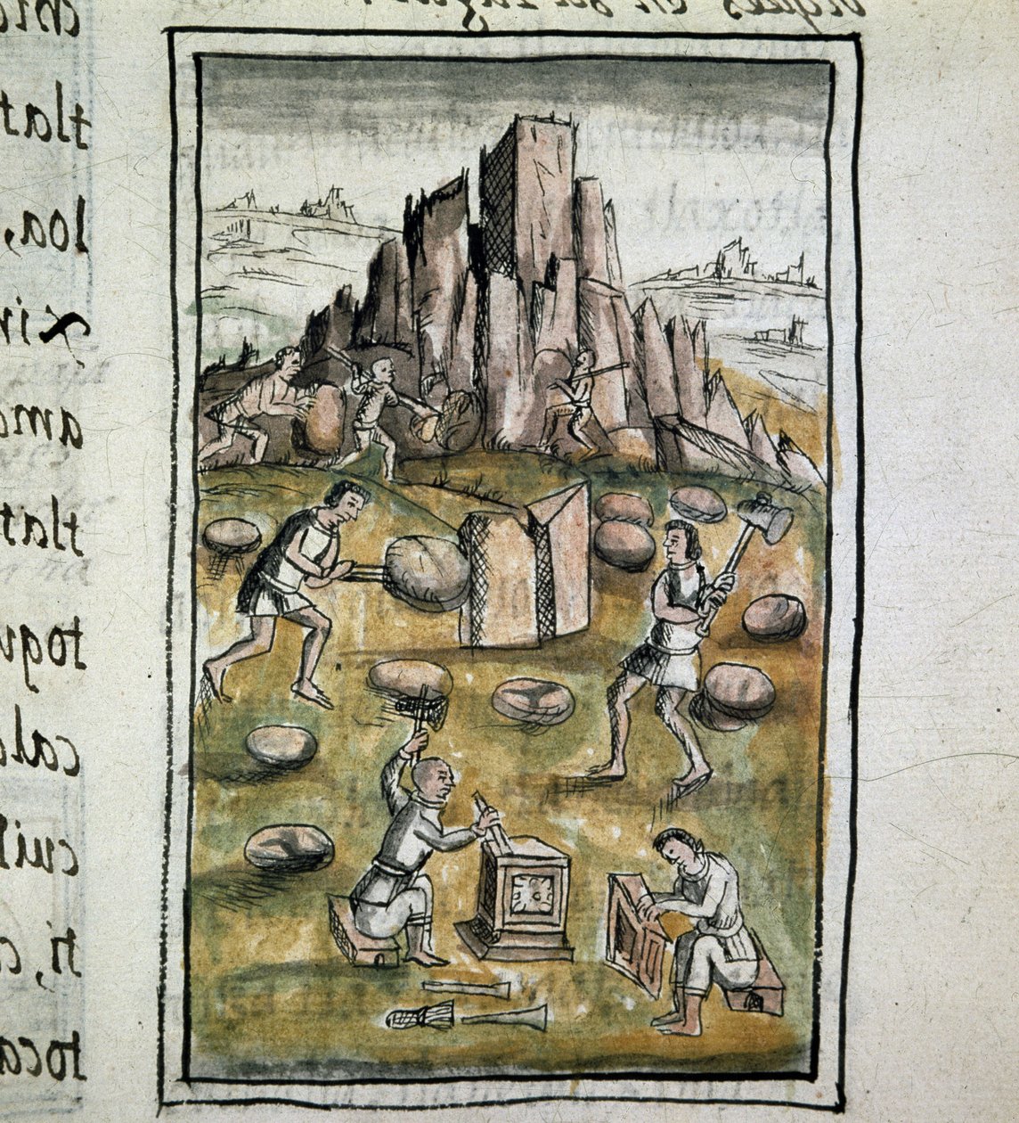 Mexikó meghódításának kódexe: Kőmunka alkotó: Spanish School