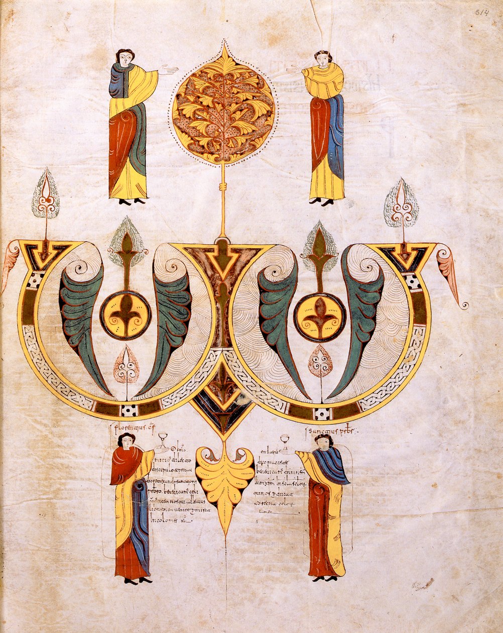 A vizigót-mozarab Szent Izidor Biblia kolofonja, a két miniatürista, Florencio és Sancho portréival, fol.514r., A.D. 960 (tempera pergamen) alkotó: Spanish School