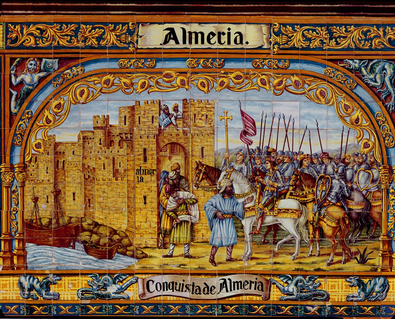 Almeria meghódítása a katolikus királyok által 1488-ban (kerámia) alkotó: Spanish School