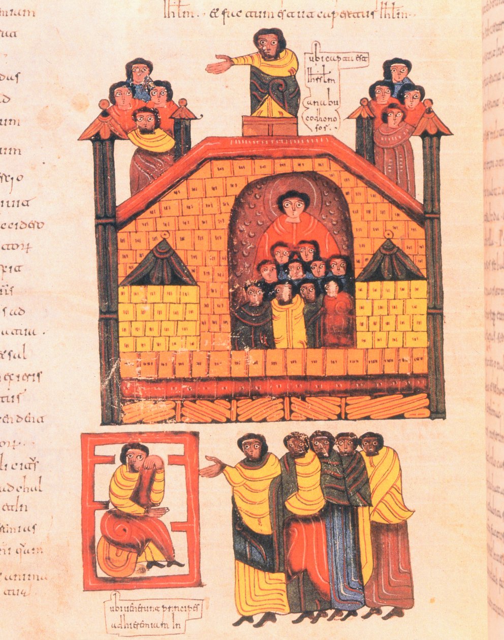 Jeruzsálem meghódítása Nabukodonozor és Jeremiás próféta által, aki a város előkelőit fogadta, 283v. fol., Szent Izidor vizigót-mozarab Bibliájából, Kr.u. 960 (tempera pergamen) alkotó: Spanish School
