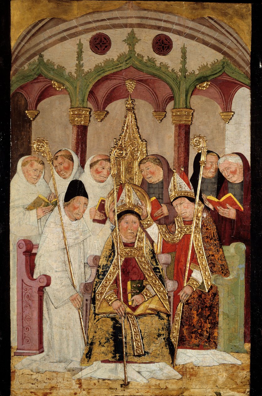 Este felszentelése Festmény fára a Spanyol Iskolából. 15. századi Bayonne, Bonnat Múzeum alkotó: Spanish School