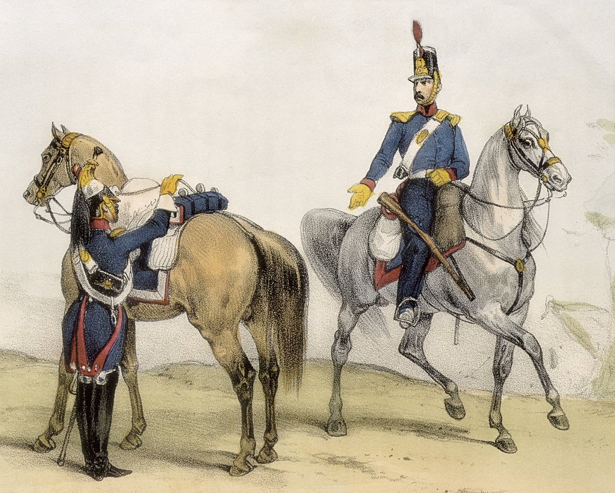 DE SOTTO, Serafin Maria, Clonard grófja (1793 - 1862). Historia organica de las armas de Infanteria y Caballeria espanolas. 1851 - 1859. Lovasok VII. Ferdinánd spanyol király uralkodása idején. A vonalas lovasság és a könnyűlovasság katonái (1824-1834). En alkotó: Spanish School