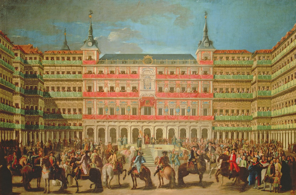 A Plaza Mayor dísze Carlos III Madrid bejáratánál alkotó: Spanish School