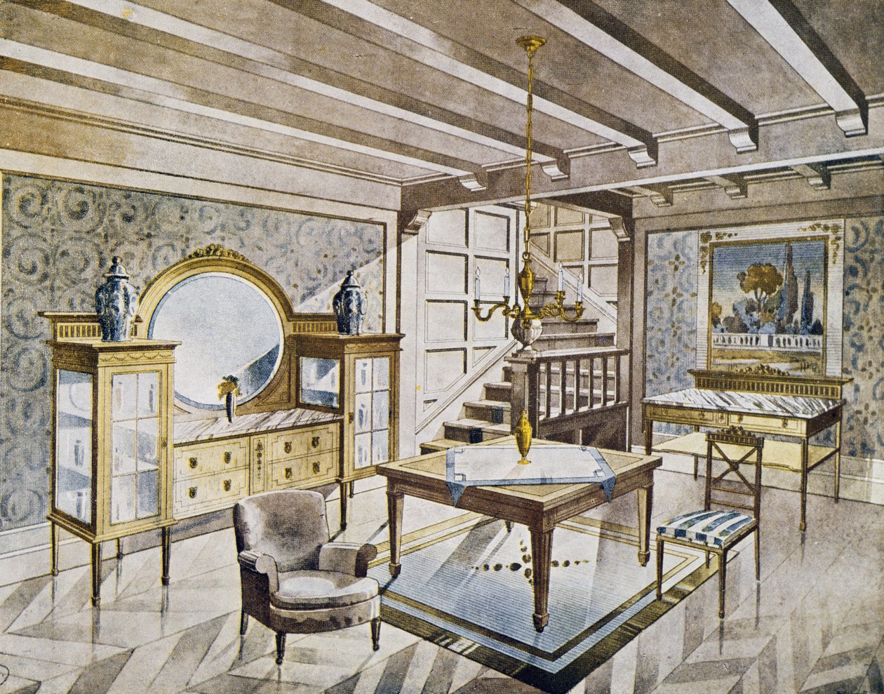 Ülőszobák tervezése, 1900 körül, Spanyolország, XX. század alkotó: Spanish School