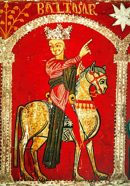 Részlet a Balthasart ábrázoló oltár homlokzatáról (tempera a panelen) alkotó: Spanish School