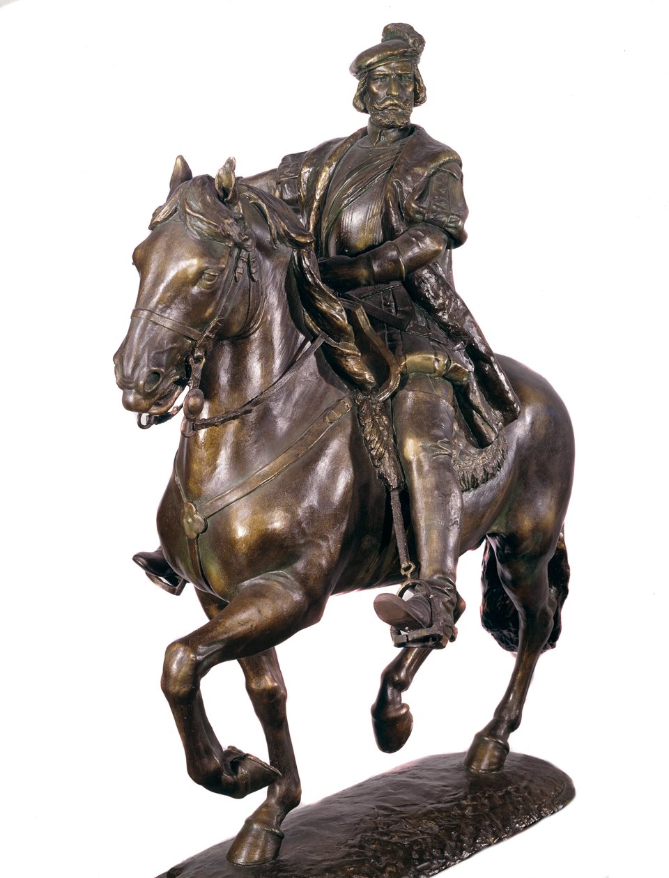 Hernan Cortes (vagy Cortez) (1485-1547), spanyol hódító lovas portréja. 16. századi névtelen bronzszobor. Armee Múzeum, Madrid alkotó: Spanish School