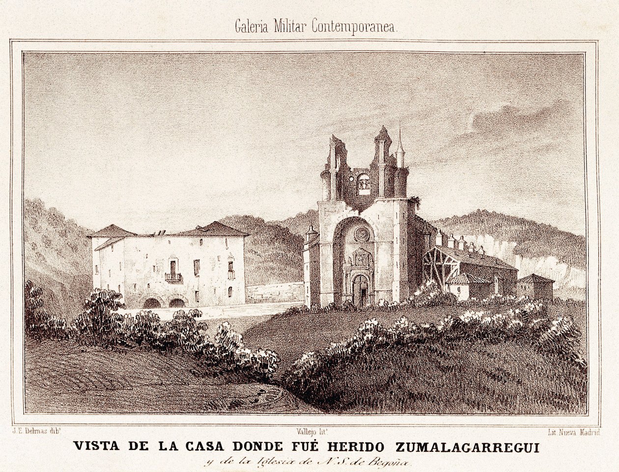 Első karlista háború (1833-1840): a ház vagy Tomas Zumalacarregui karlista tábornok (1788-1835) megsérült Bilbao ostroma után alkotó: Spanish School