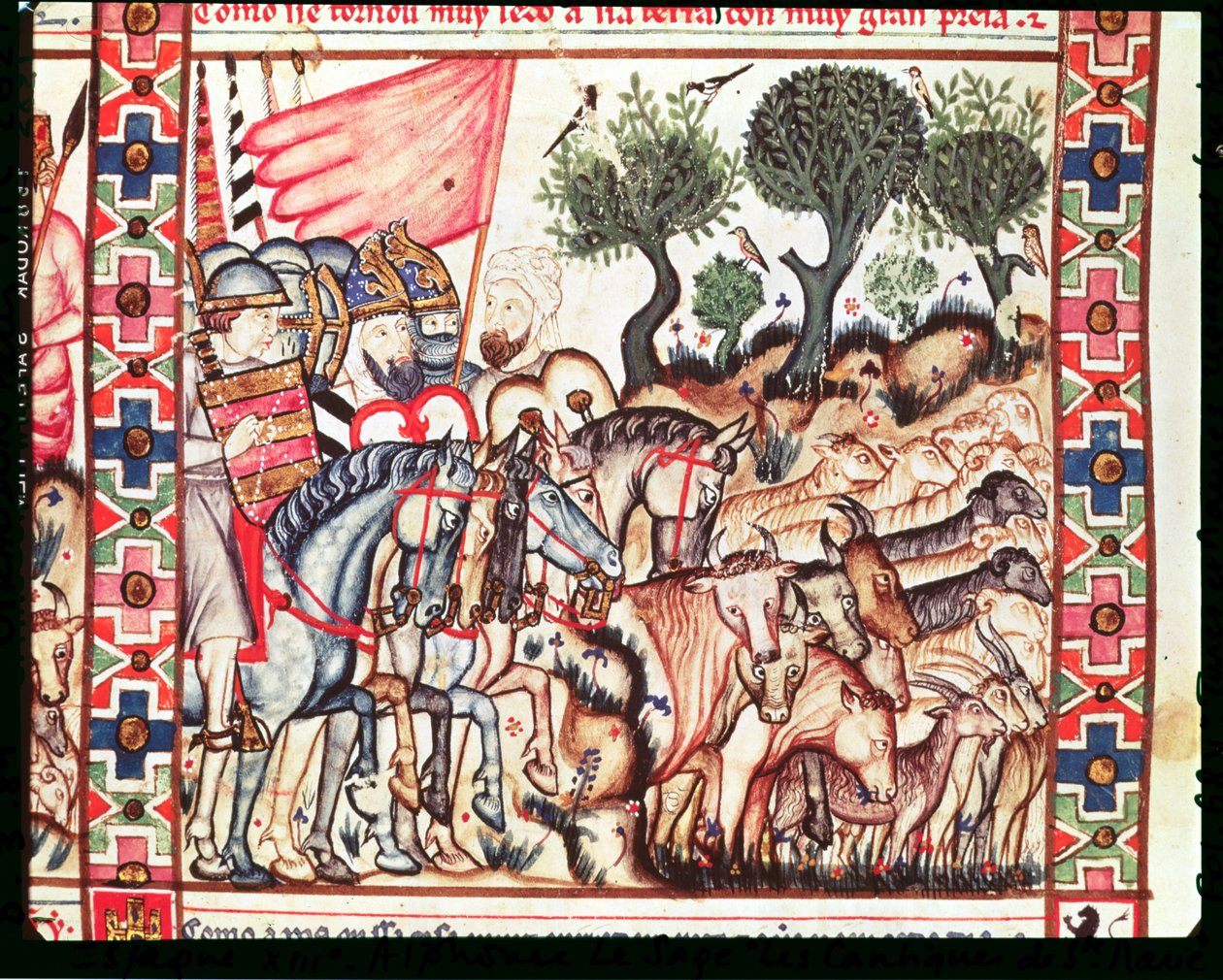 Fol.68v Törökök és mórok visszaszerzik földjüket, a Cantigas de Santa Maria területéről alkotó: Spanish School