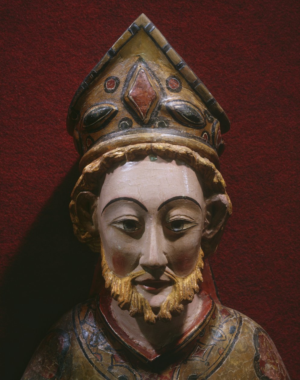Szent Péter feje, 13. század vége – 14. század eleje (festett és aranyozott fa) alkotó: Spanish School