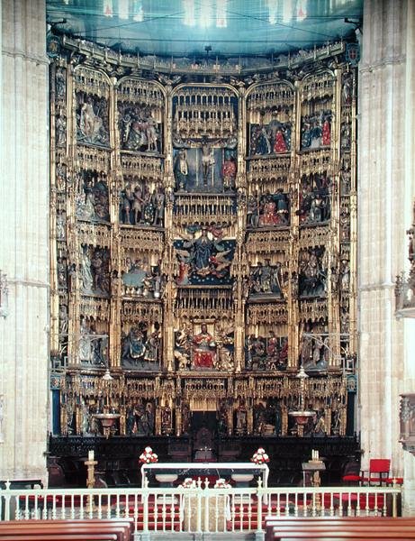 Főoltár (festett fa) alkotó: Spanish School