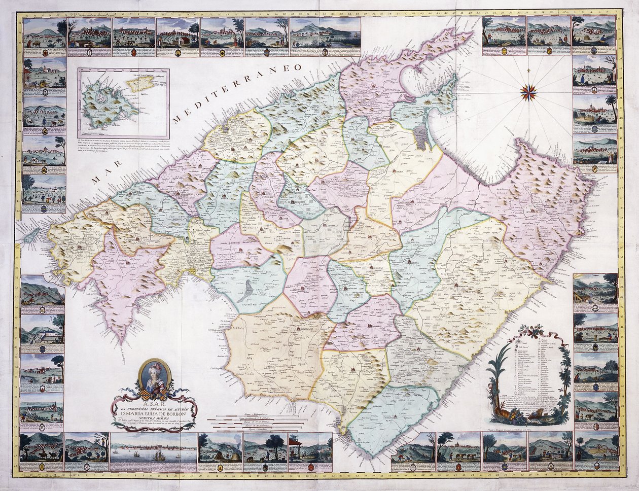 Mallorca szigetének térképe, 1785 alkotó: Spanish School