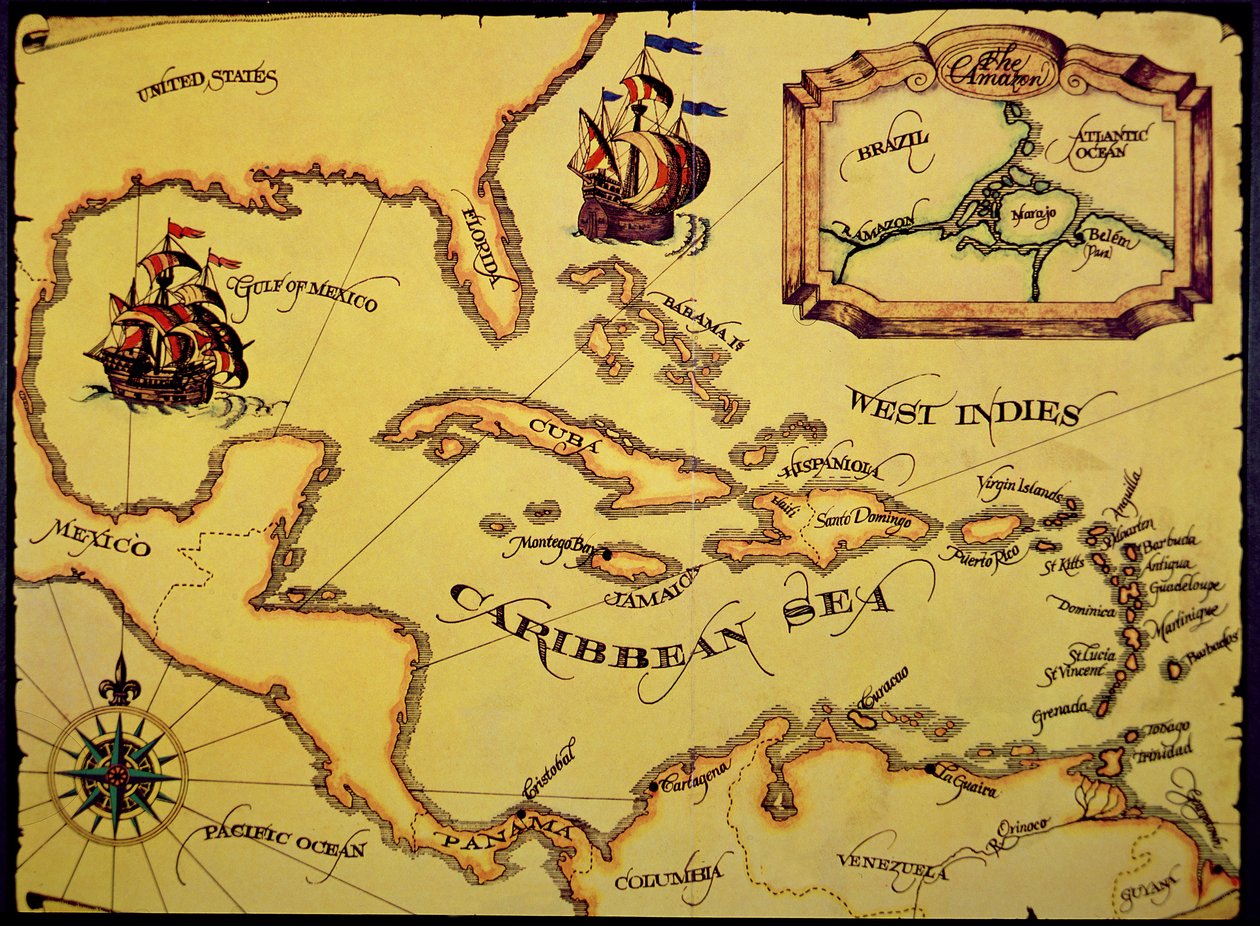 A spanyol főút térképe (színes litó) alkotó: Spanish School