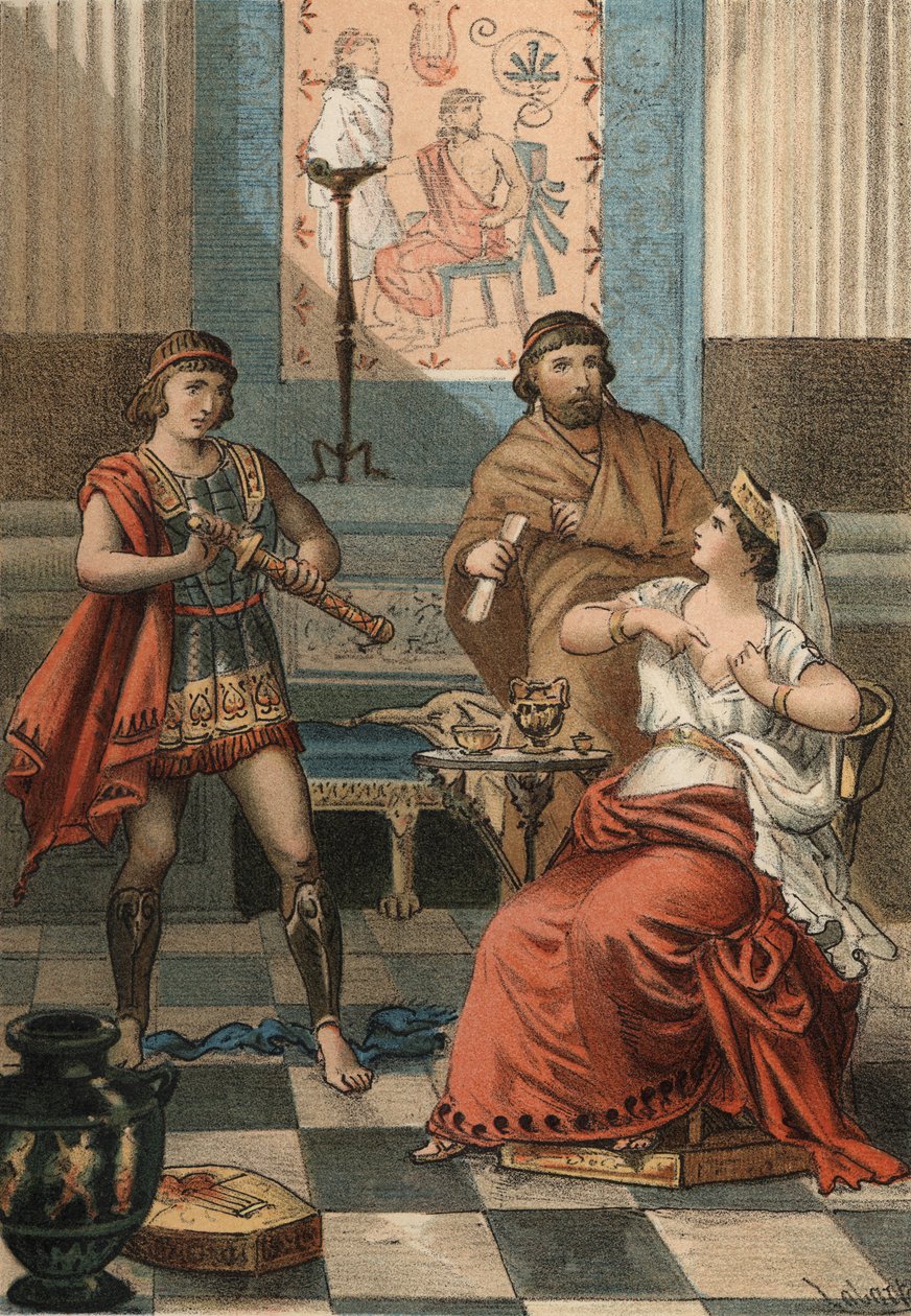 Monime, a Pont királynője férje, VI. Mithridate, Eupator parancsára kérte, hogy öljék meg, nehogy a rómaiak kezébe kerüljön (Kr. e. 72). Juan Justo Huguet „El Culto de la Hermosura” című részében, Molinas Hermanos szerkesztői alkotó: Spanish School
