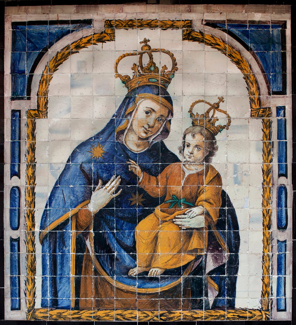 Népünk Boldogasszonya – Azulejos (fajansz) 1670 körül, egy névtelen sevillai, a sevillai (Spanyolország) kolostorból – Sevillai Szépművészeti Múzeum, Spanyolország alkotó: Spanish School