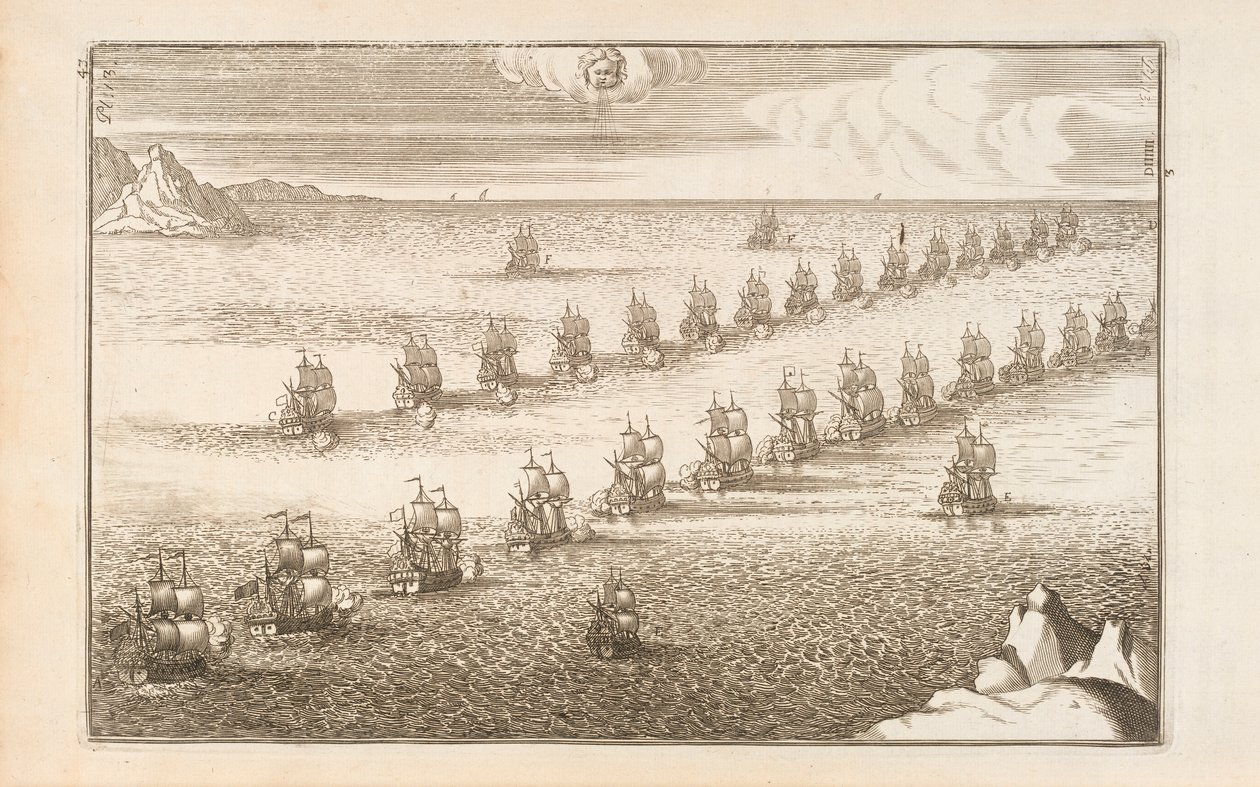 43. oldal a The Art of the Naval Armies-ből, Paul Hoste, Leon, 1727 alkotó: Spanish School