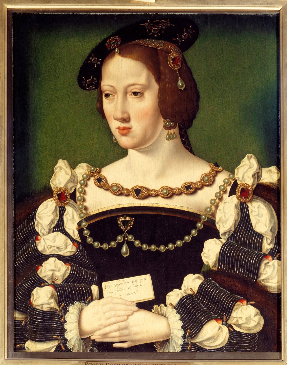 Habsburg Eleonóra osztrák főhercegnő (1498-1558) francia királynő, I. Ferenc francia király felesége portréja A spanyol iskola festménye. 16. század. Chantilly, Conde Múzeum alkotó: Spanish School