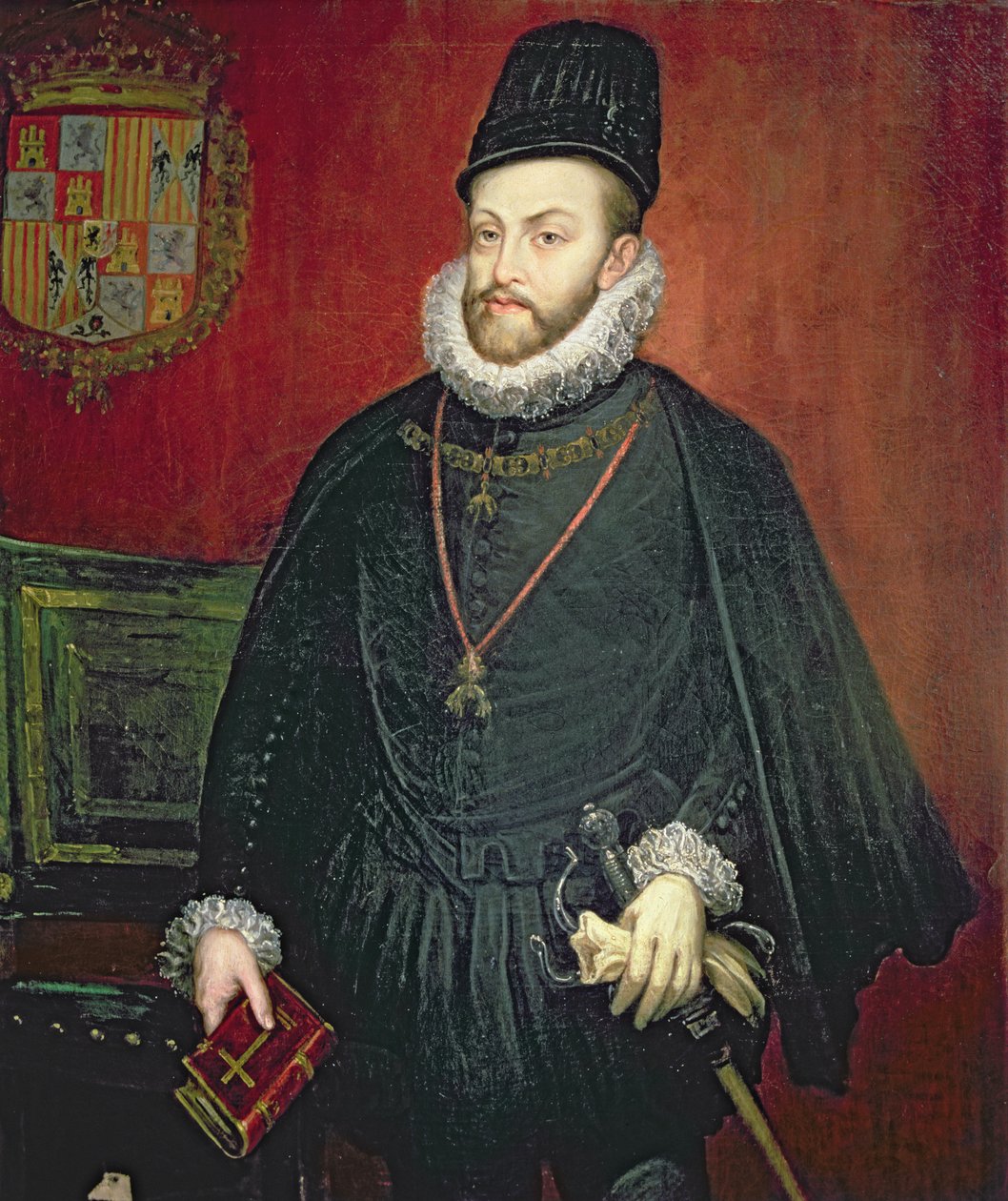 Fülöp (1527-1598), spanyol király (o/c) portréja alkotó: Spanish School