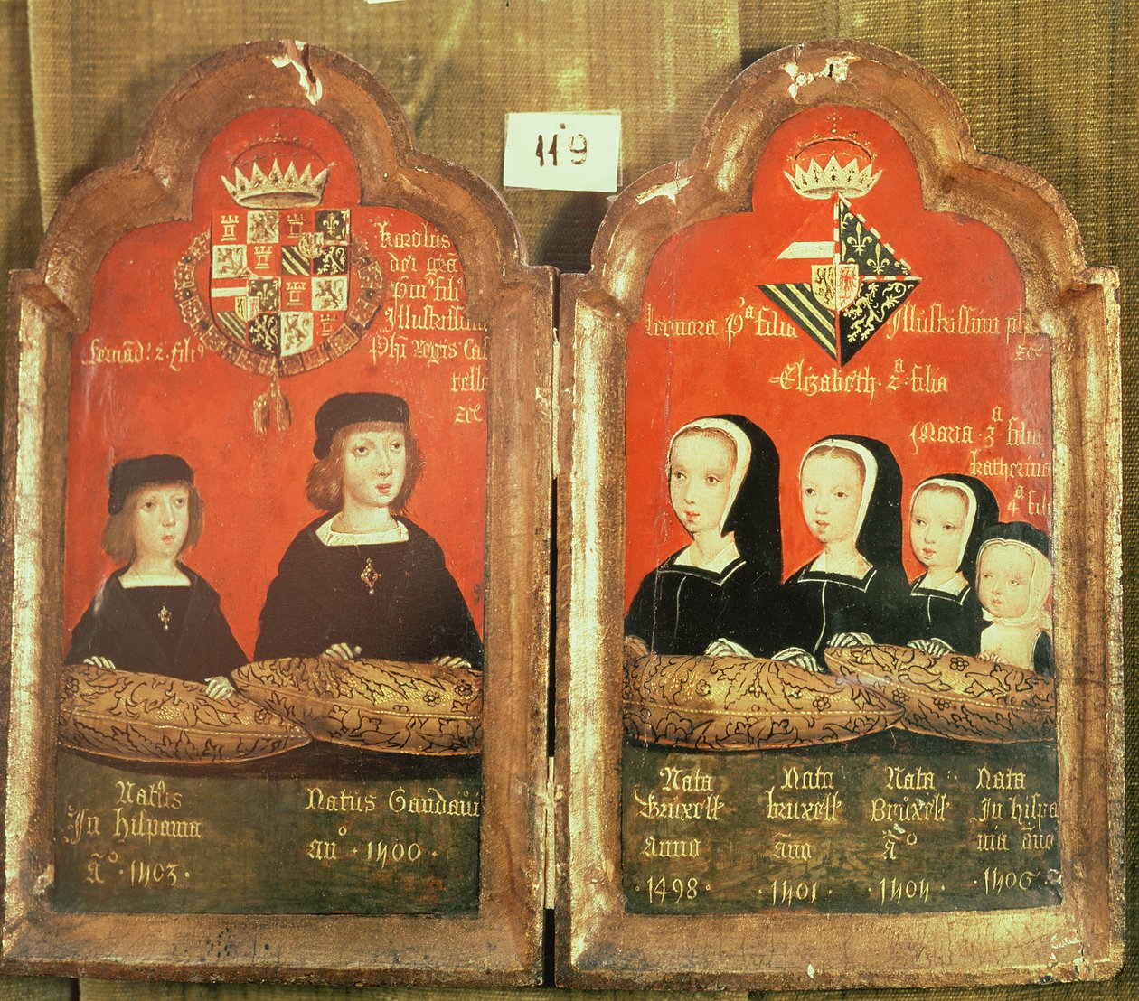 I. Fülöp (1478-1506) The Handsome és Joanna „The Mad” (1479-1555) gyermekeinek portréi (tempera a panelen) alkotó: Spanish School