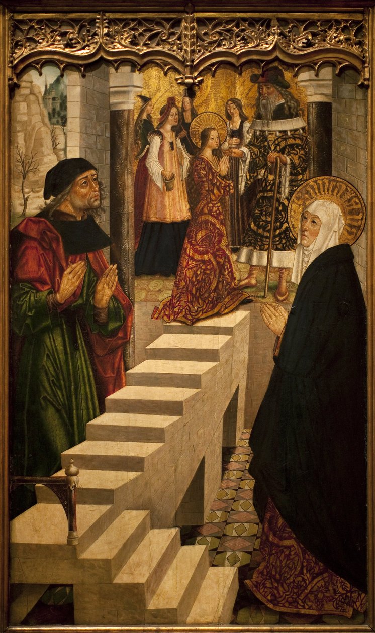 Szűzanya bemutatása a templomban. Egy burgosi mester festménye (1465 és 1490 között tevékenykedett), spanyol művészet alkotó: Spanish School