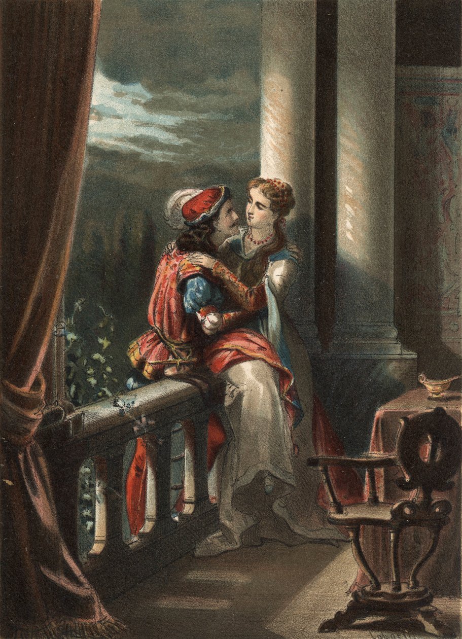 Rómeó és Júlia, Masuccio Salernitano (Masuccio de Salerno) meséje, a 15. század végén. Juan Justo Huguet, Molinas Hermanos szerkesztői: „A szépség kultusza” alkotó: Spanish School