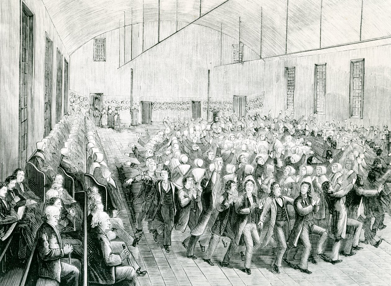 Shaker találkozó New Libanonban, New Yorkban, 1873 alkotó: Spanish School