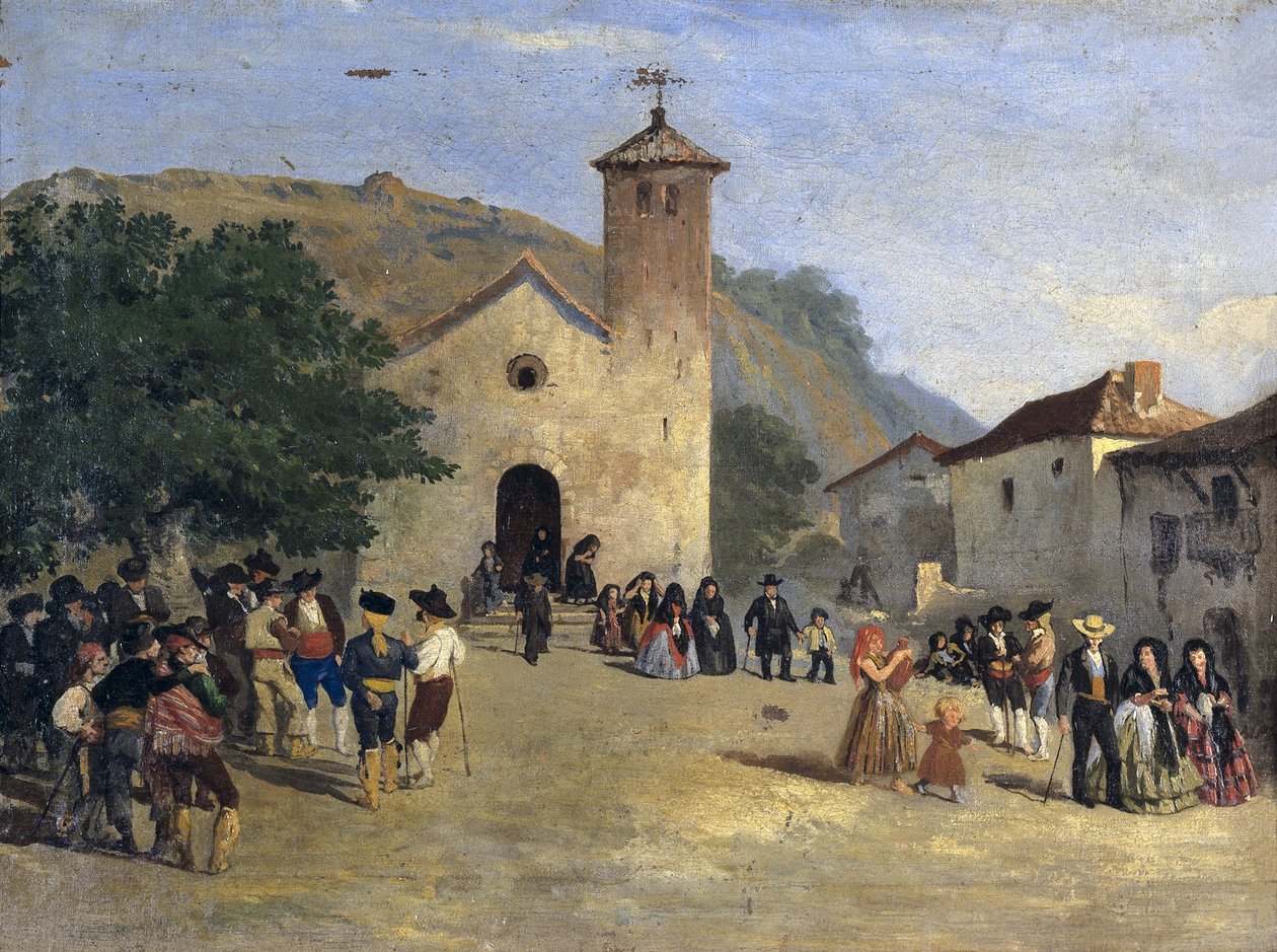 Sortie de messe – Miséből jön ki. Névtelen festmény alkotó: Spanish School