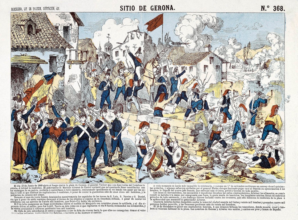 Spanyol függetlenségi háború (1808-1814): Gerona ostroma 1809 júniusától decemberéig. alkotó: Spanish School