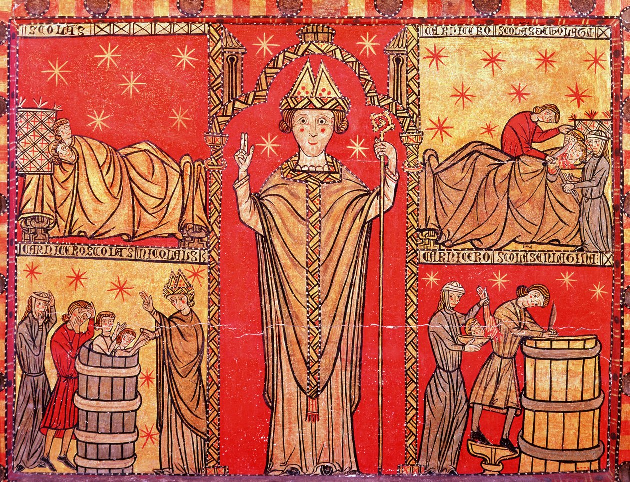 Bari Szent Miklós (tempera a panelen) alkotó: Spanish School