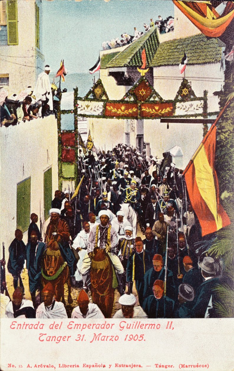 II. Vilmos császár (1859-1941) belépése Tangerbe, 1905. március 31. alkotó: Spanish School