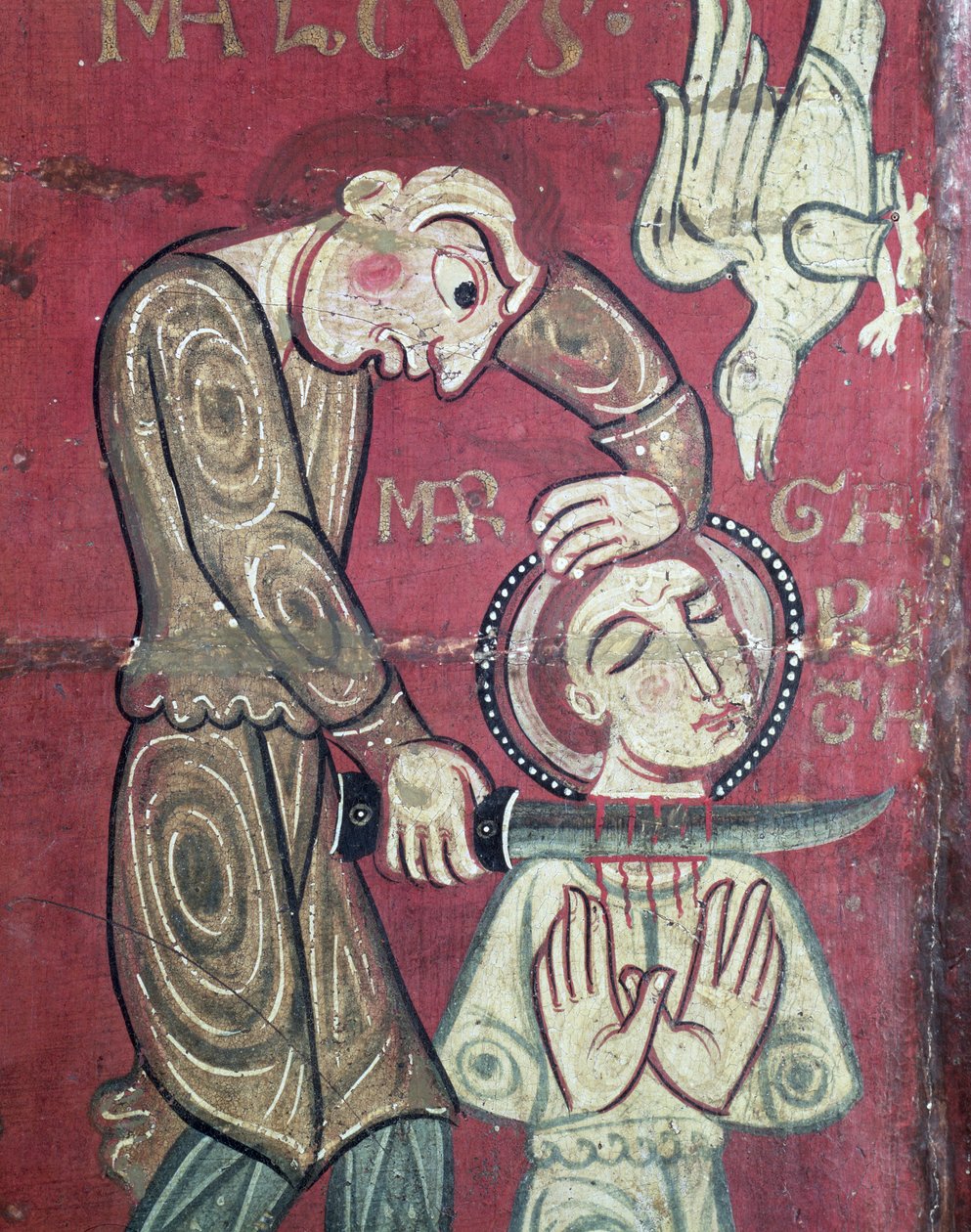 Antiochiai Szent Margit mártíromsága, részlet a Santa Margarida de Vilaseca kolostor oltár homlokzatáról (tempera tölgyfa táblán) alkotó: Spanish School