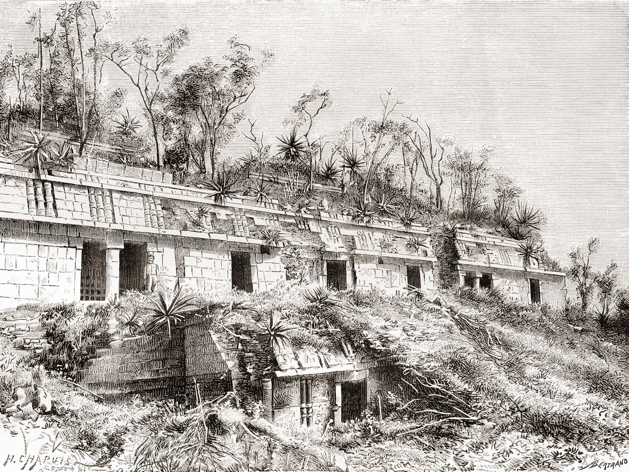 A Maszkok Palotája vagy a Codz Poop-palota, Kabah, Yucatán, Mexikó alkotó: Spanish School