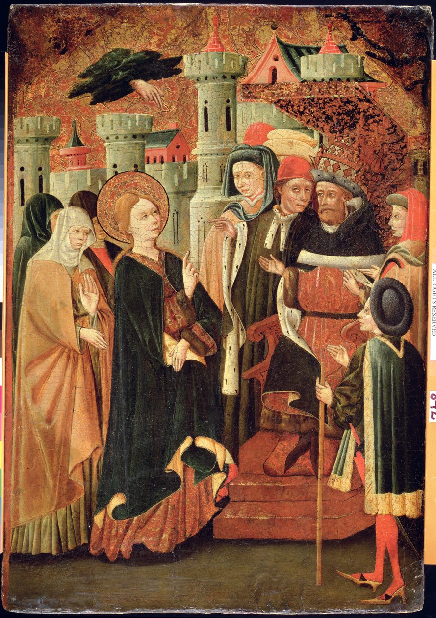Egy nő megszentelése (tempera a panelen) alkotó: Spanish School