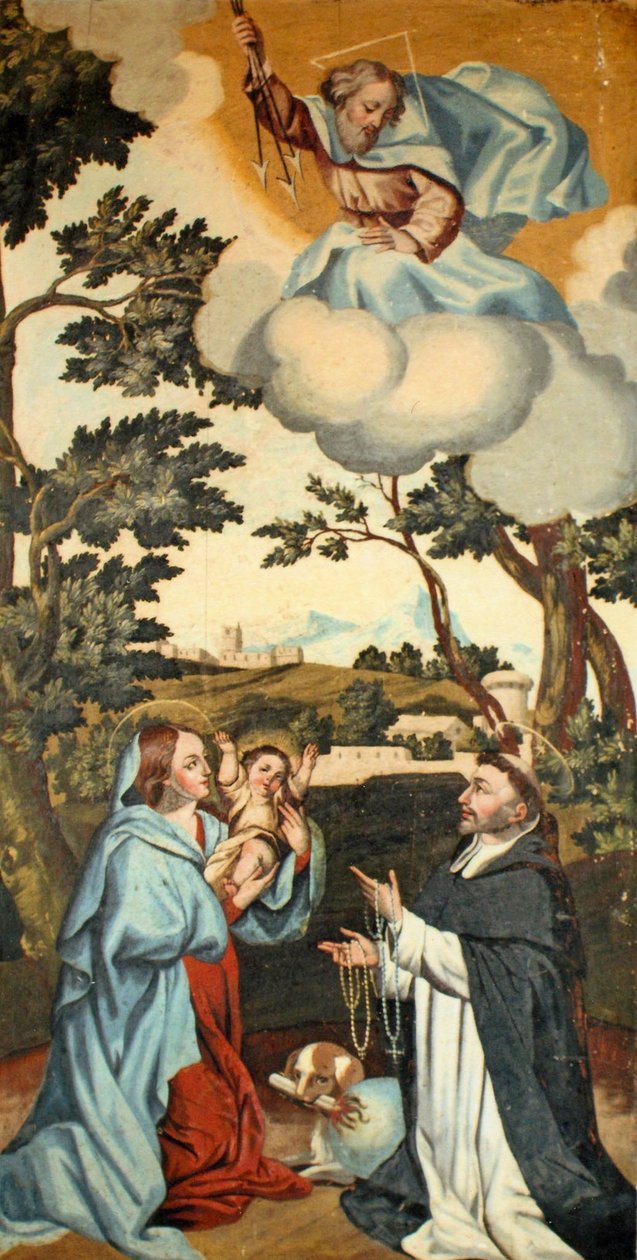 Szűz Mária Jézust ajándékozza Szent Domonkosnak (lásd még: 308142) alkotó: Spanish School