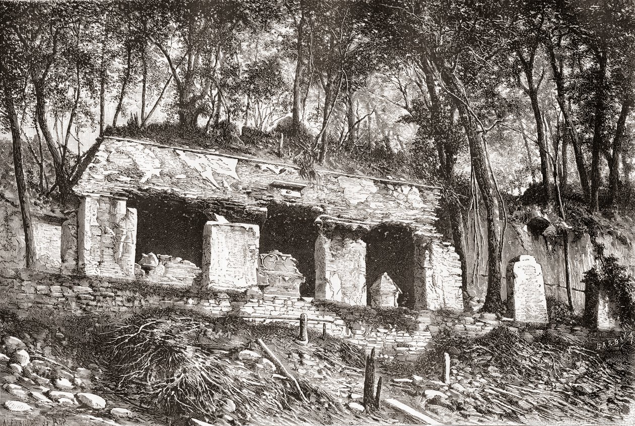 A palota homlokzata Palenque-ben, Mexikó déli részén alkotó: Spanish School