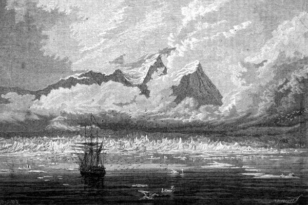 Kilátás a Spitzbergákon, Svalbard szigetvilág, illusztráció a "Visszatérés a világba" című filmből alkotó: Spanish School