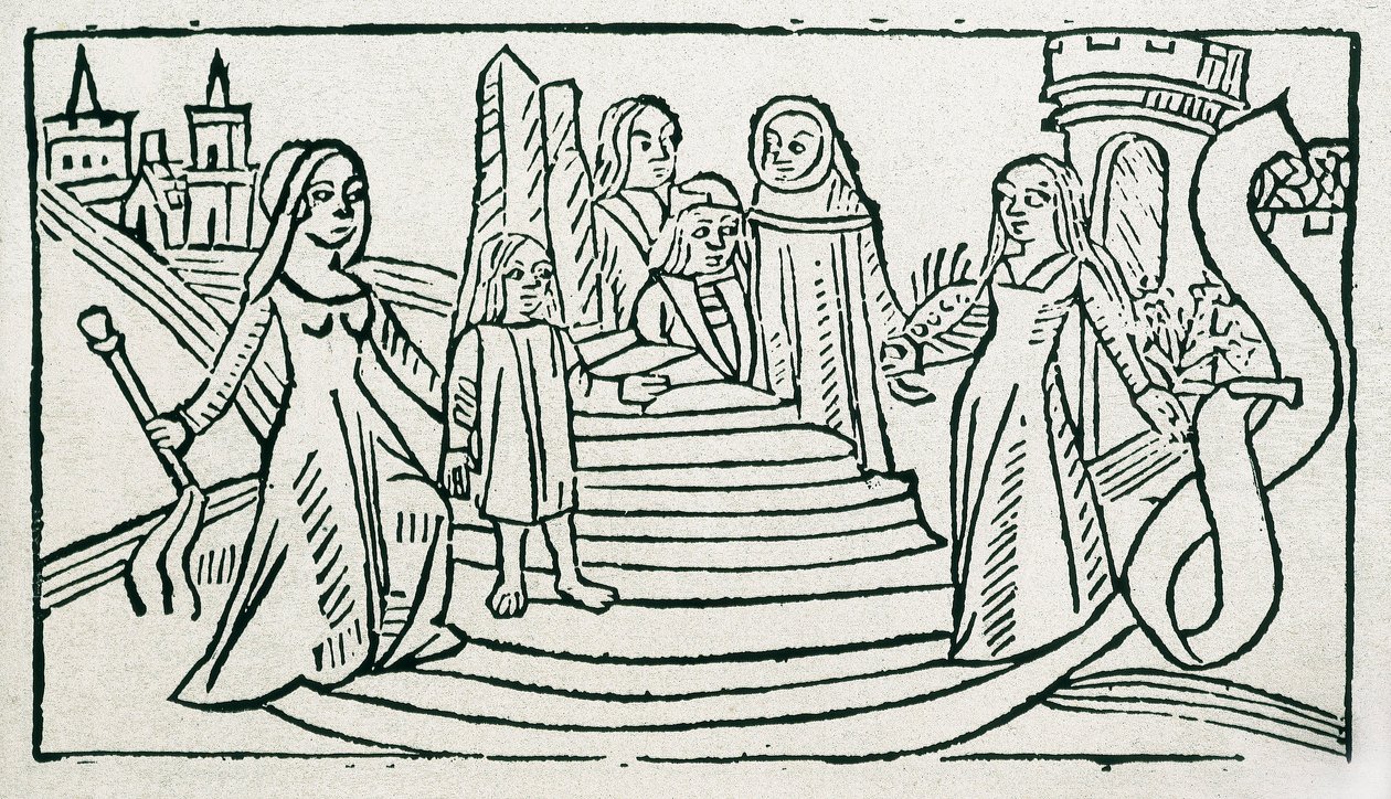 Elragadó vízió a filozófiáról és a szabad művészetekről (Elragadó vízió a filozófiáról és a bölcsészetről) Alfonso de la Torre a Valladolidtól alkotó: Spanish School
