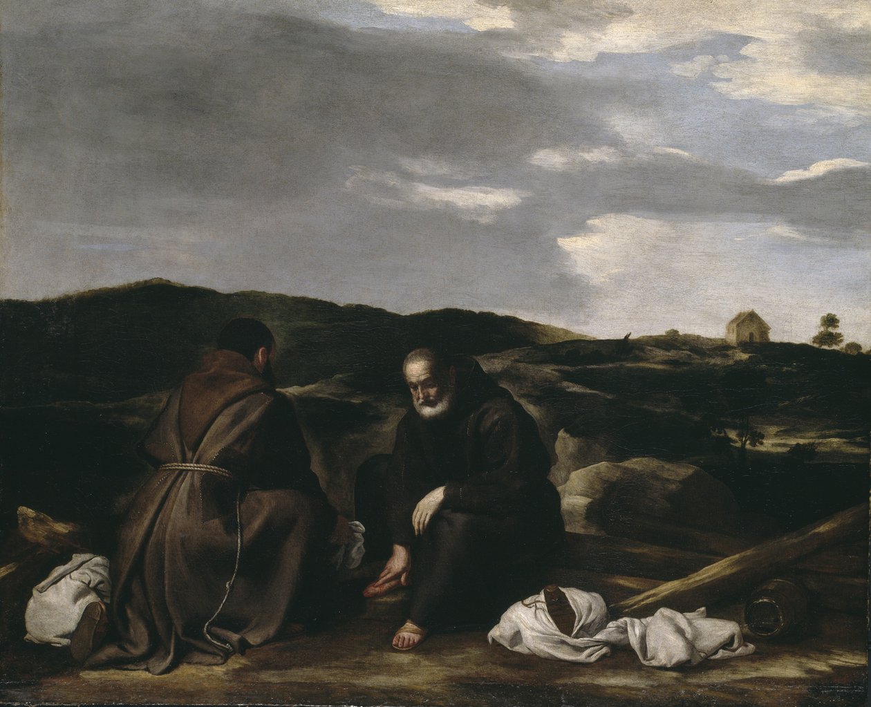 Két szerzetes egy tájban, 1645 körül alkotó: Spanish or Italian School