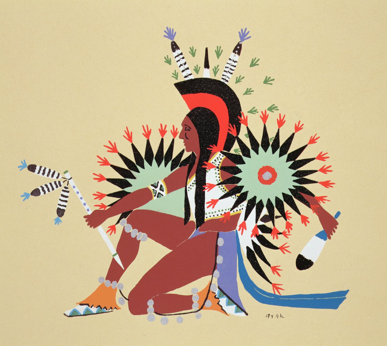 Asah Dancing (pochoir print) alkotó: Spencer Asah
