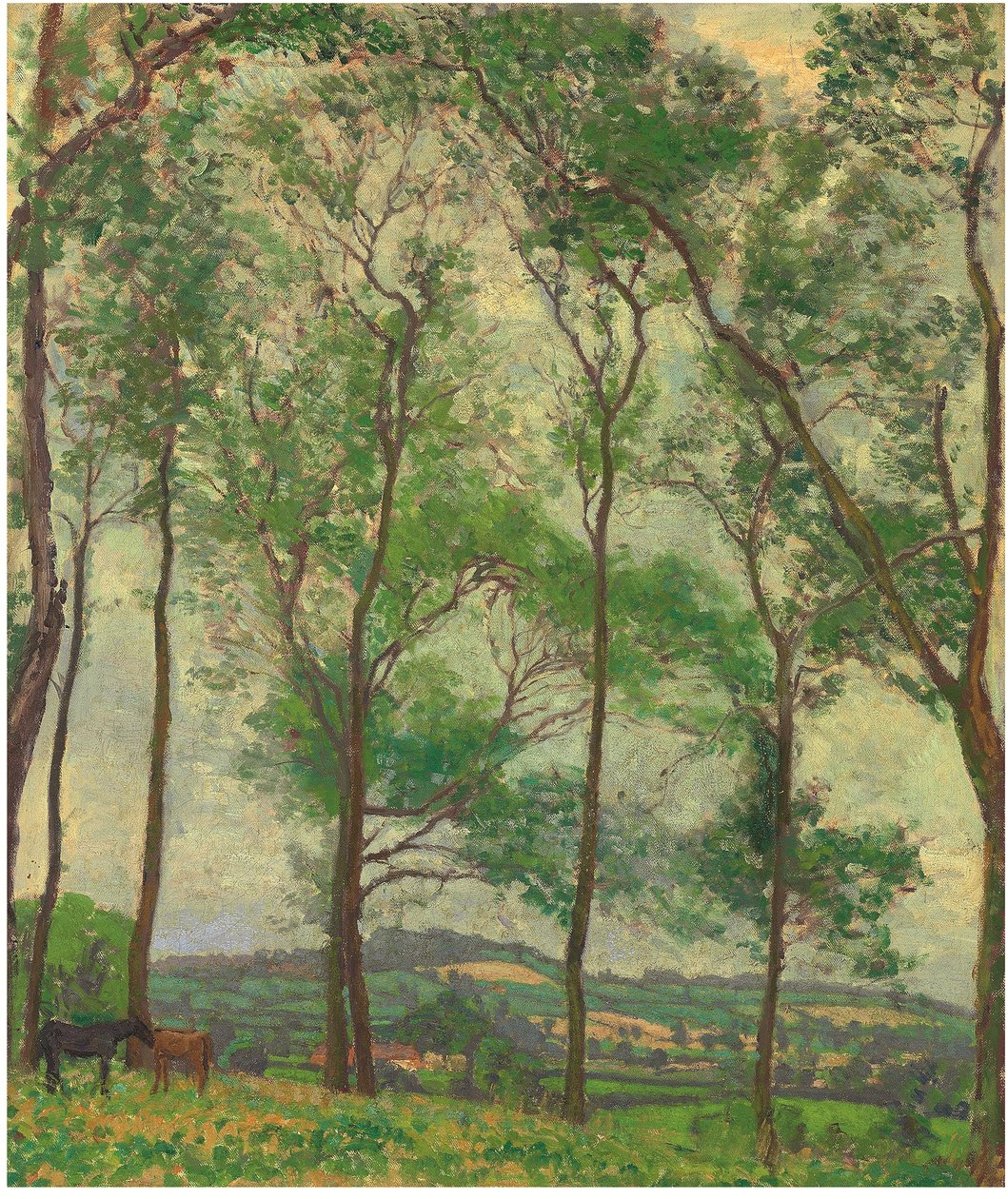 Somerset táj, Applehayes közelében, 1910 körül (olaj, vászon) alkotó: Spencer Frederick Gore