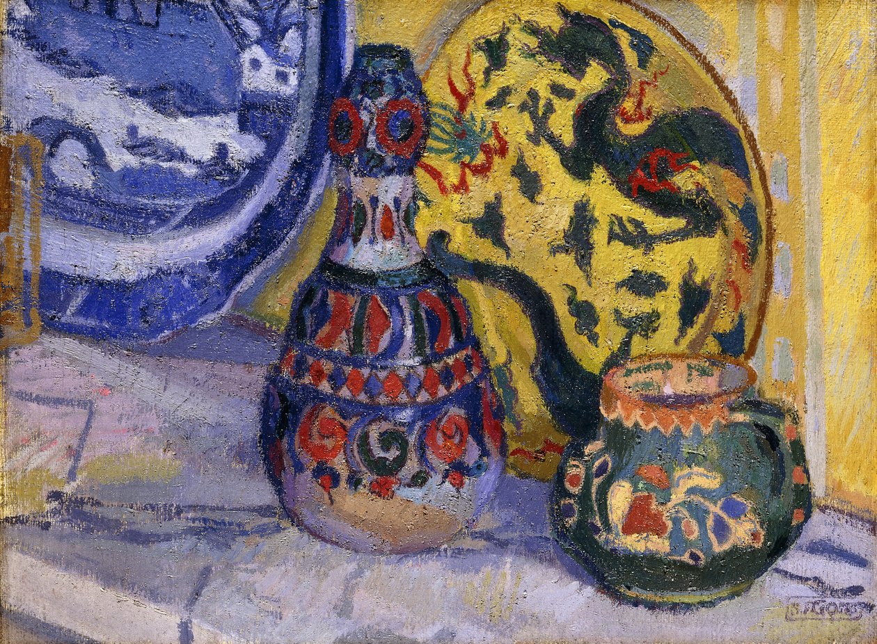 Csendélet keleti figurákkal, 1913 alkotó: Spencer Frederick Gore