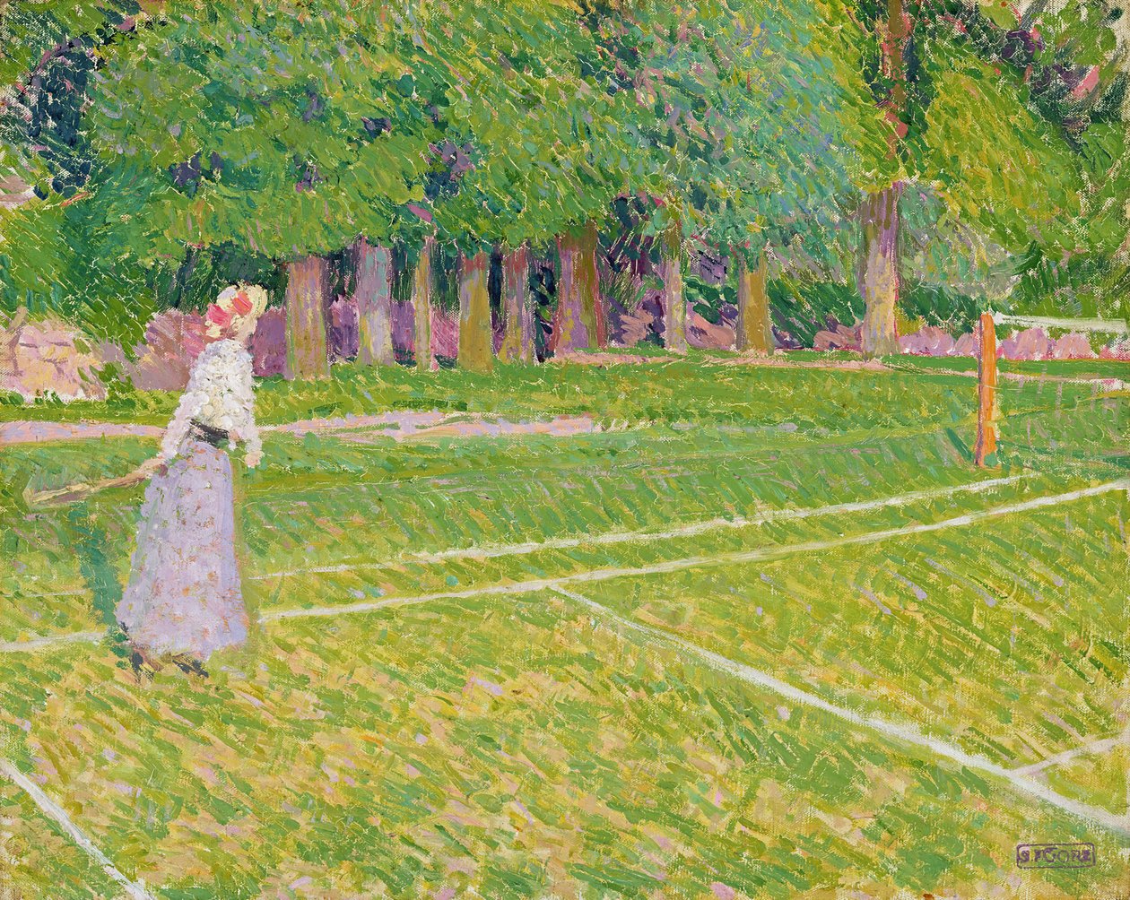 Tenisz Hertingfordburyben, 1910 alkotó: Spencer Frederick Gore