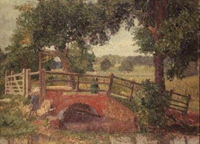 A híd a Panshanger Parkban alkotó: Spencer Frederick Gore